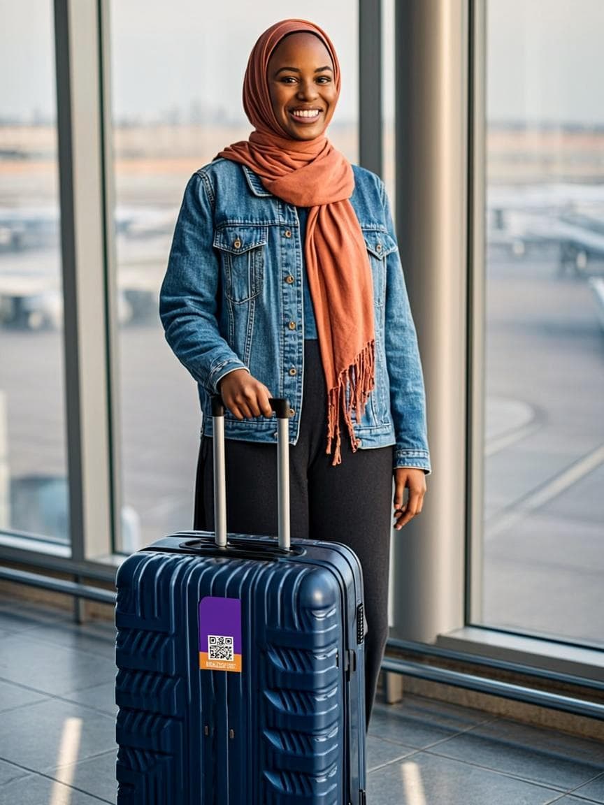 Voyageuse QRBags avec valise protégée